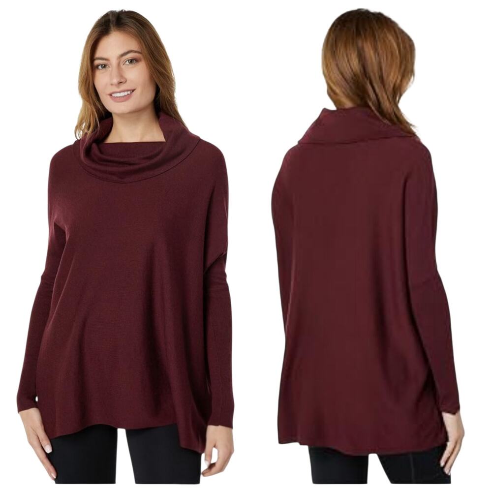 Smartwool Edgewood Poncho Sweater Women's sz M - Runs large NWT Black Cherry
